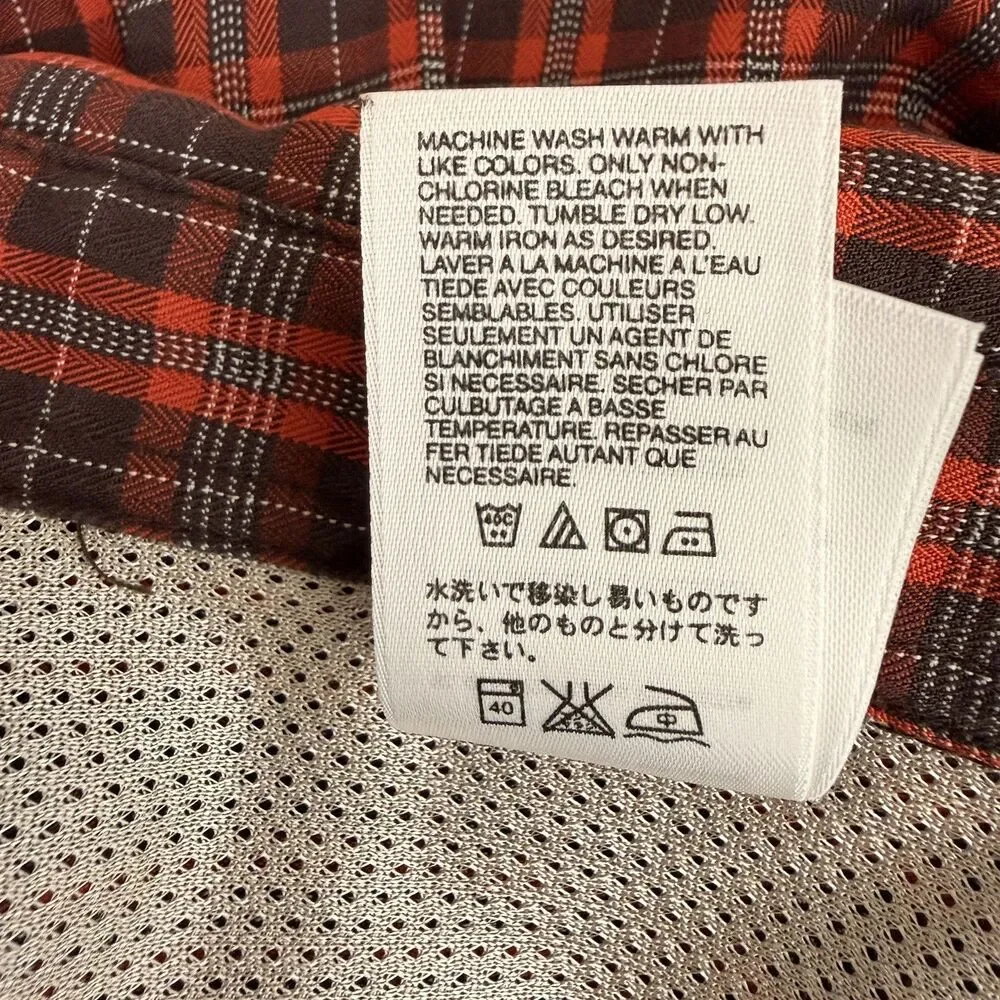 The North Face Shirt Men’s Size XL Plaid Red Hiking Button Up Long Sleeve